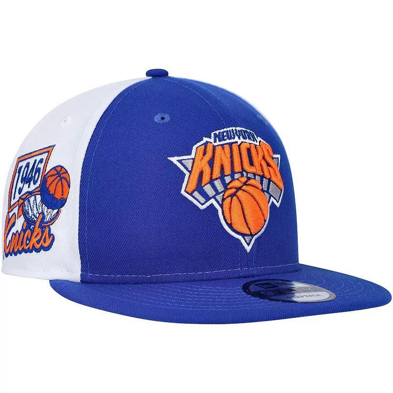 Mens New Era Blue New York Knicks Pop Panels 9FIFTY Snapback Hat Product Image