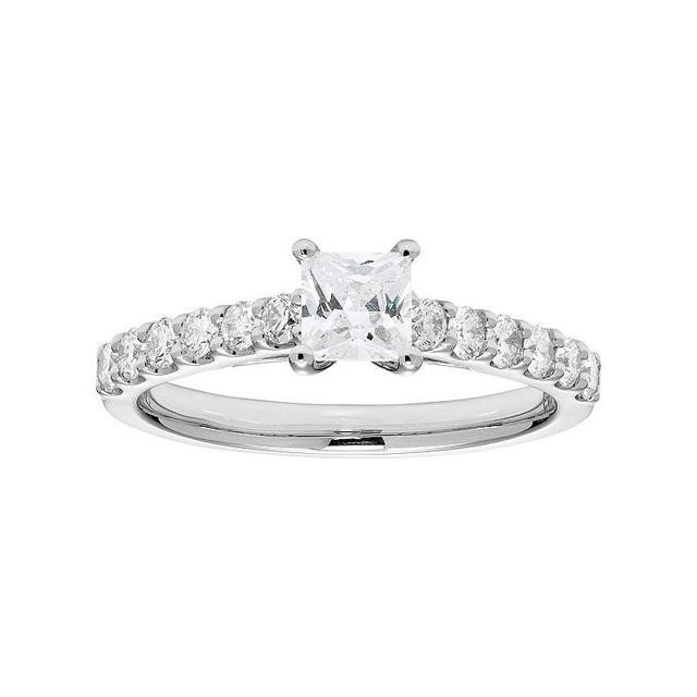 The Regal Collection 14k Gold 1 Carat T.W. IGL Certified Diamond Princess Cut Engagement Ring, Womens White Product Image