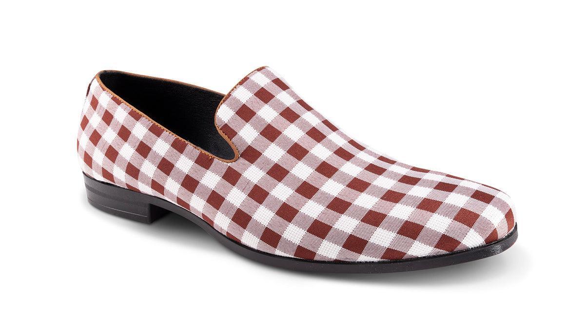 (Size 11) Brick Checkered Printed Loafer Product Image