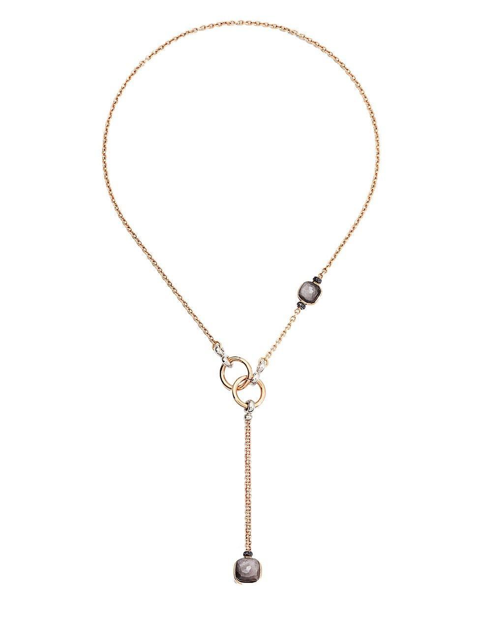 Womens Nudo Two-Tone 18K Gold, Obsidian & Black Diamond Necklace Product Image