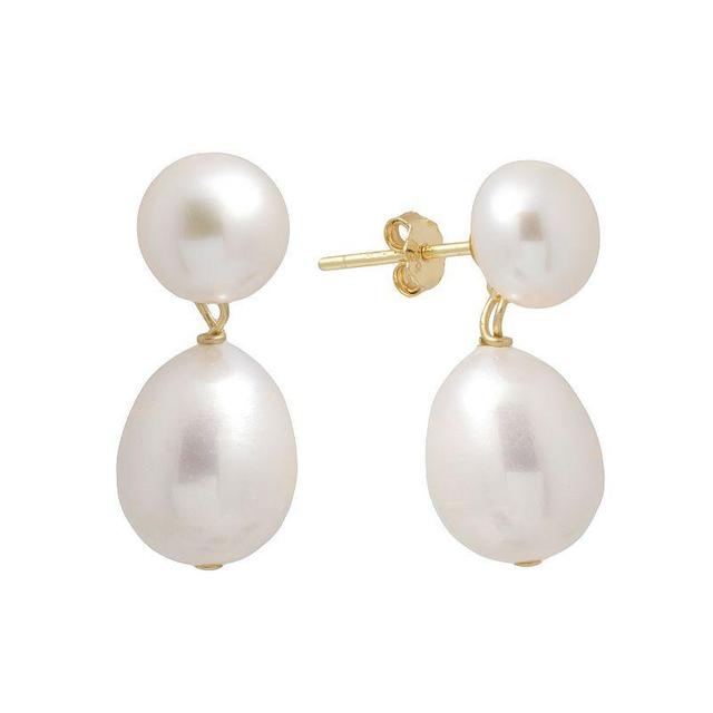 Main and Sterling 18k Gold Over Silver Cultured Freshwater Pearl Drop Earrings, Womens, Gold Tone Product Image