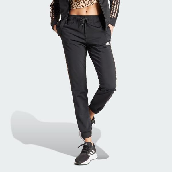 Essentials Animal Print Tricot 3-Stripes Slim Tapered Track Pants Product Image