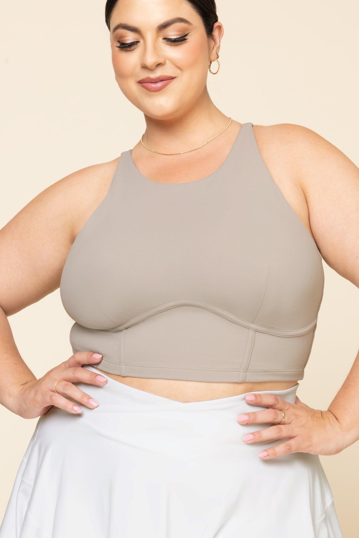 Cleo Corset Crop Bralette - Taupe Product Image