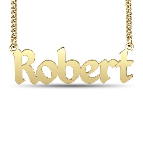 Men's Block Name Necklace (1 Line) Product Image