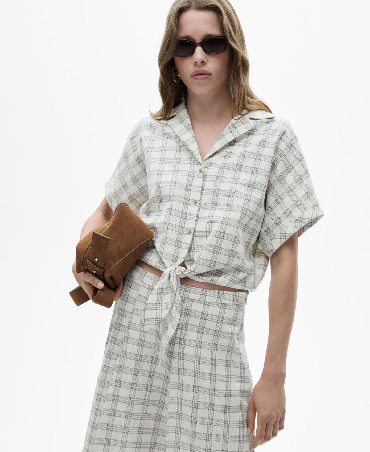 Mango Womens Check Crop Shirt product image