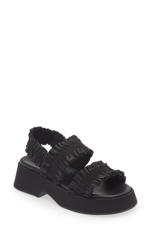 Ganni Smocked Slingback Platform Sandal Product Image
