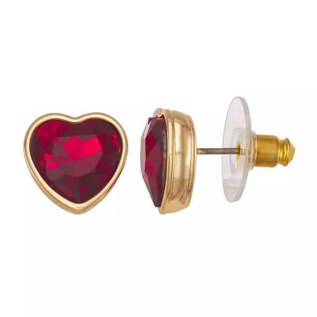 Napier Always Love Heart Stud Earrings, Womens, Red Product Image