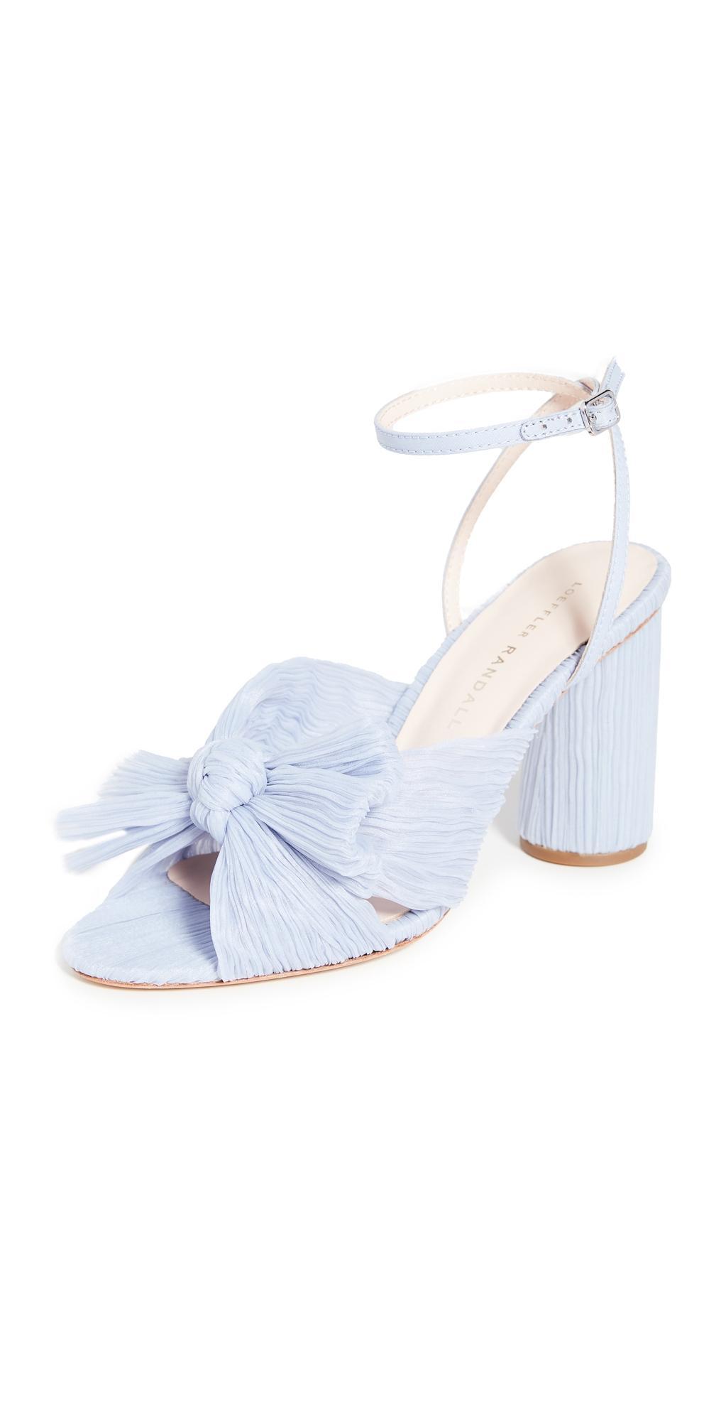 Loeffler Randall Camellia Pleated Bow Heel in White. - size 9.5 (also in 10, 6, 6.5, 7, 7.5, 8, 8.5, 9) Product Image