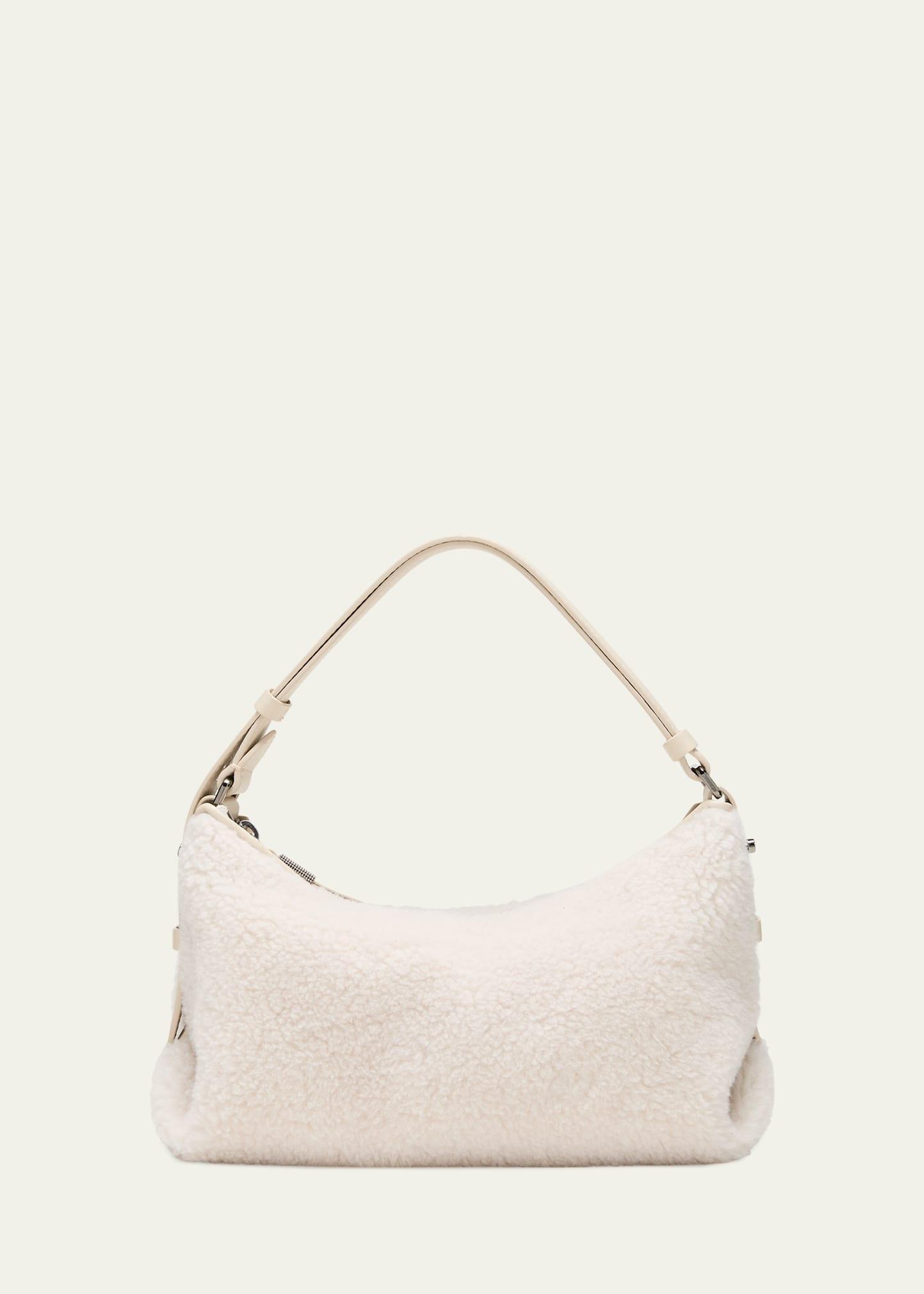 Womens Virgin Wool And Cashmere Fleecy Bag With Monili Product Image