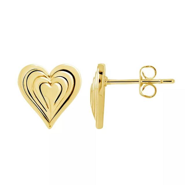 MC Collective Textured Heart Stud Earrings, Womens, Gold Tone Product Image