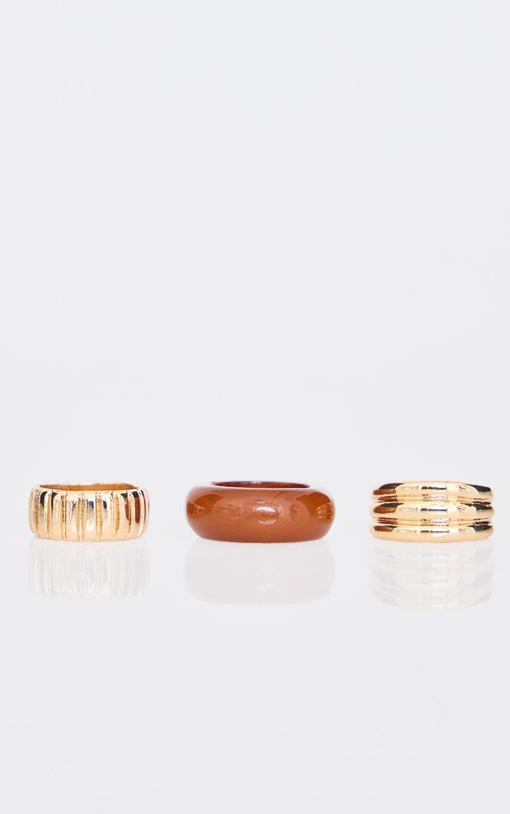 Gold Ridge Contrast Resin Multipack Rings Product Image