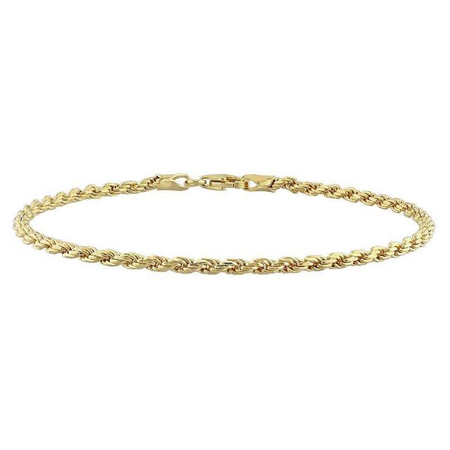 Stella Grace 18k Gold Over Silver 2.2 mm Rope Chain Bracelet, Womens 18k Gold Plated Product Image