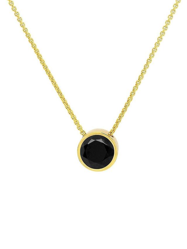 Womens Signature 22K Gold-Plated & Labradorite Midi Knockout Pendant Necklace Product Image