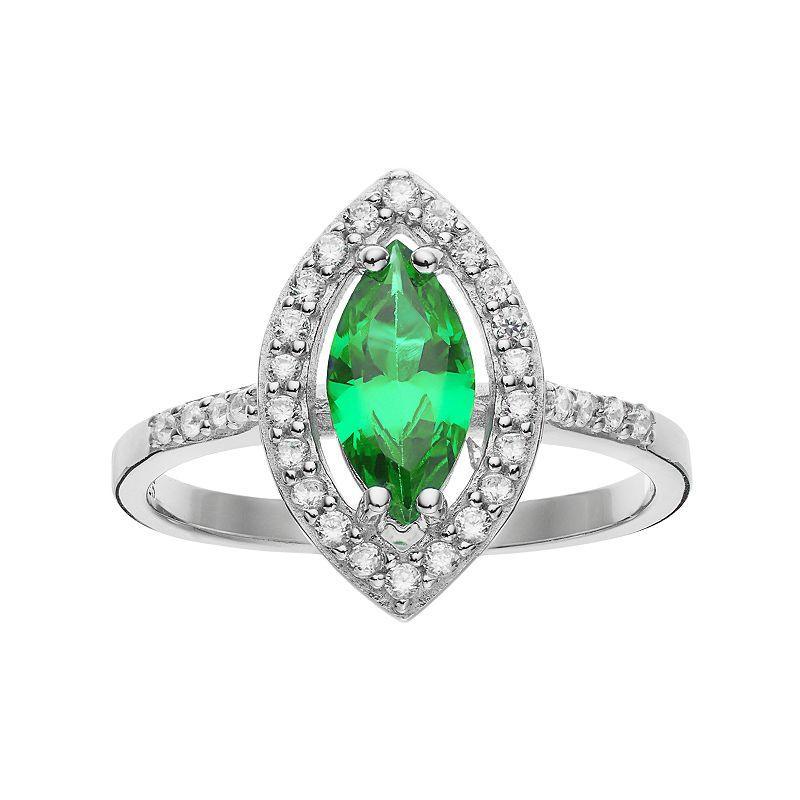 Sophie Miller Sterling Silver Cubic Zirconia Ring, Womens Green Product Image