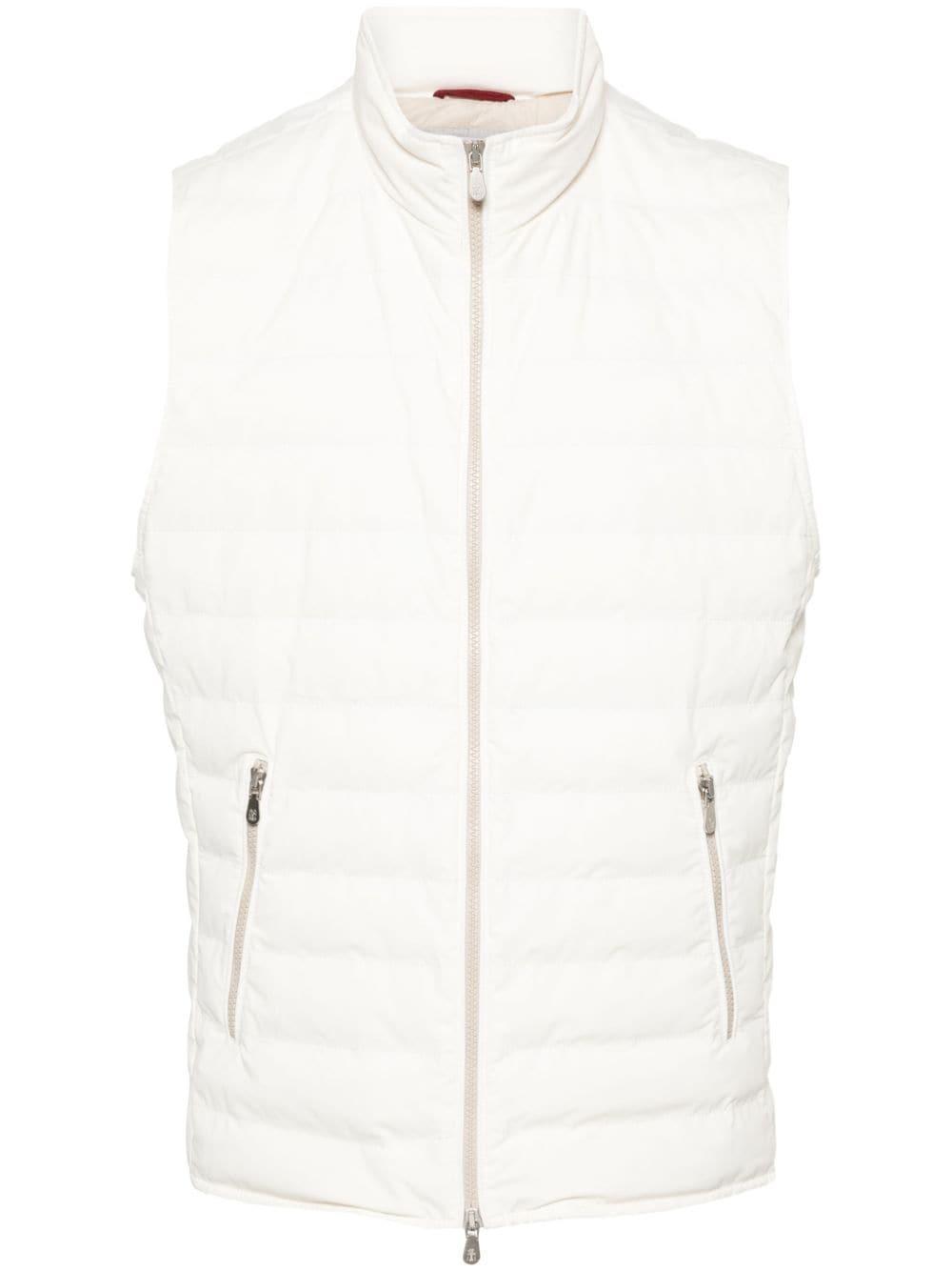 BRUNELLO CUCINELLI Zip-up Quilted Gilet In Beige Product Image