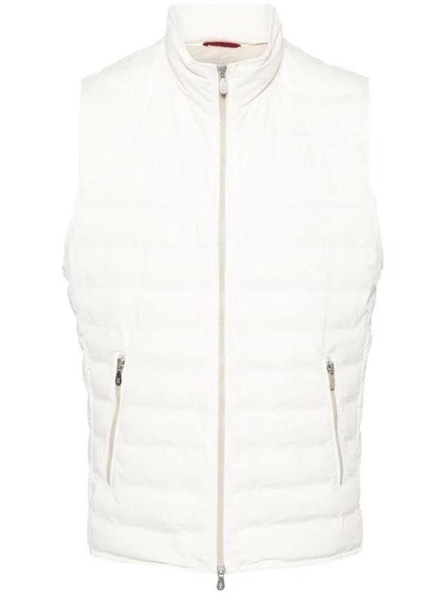 BRUNELLO CUCINELLI Zip-up Quilted Gilet In Cream Product Image