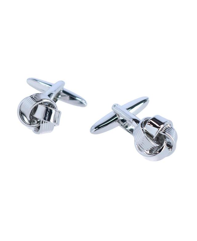 Trafalgar Detailed Knot Rhodium Cufflink Set Product Image