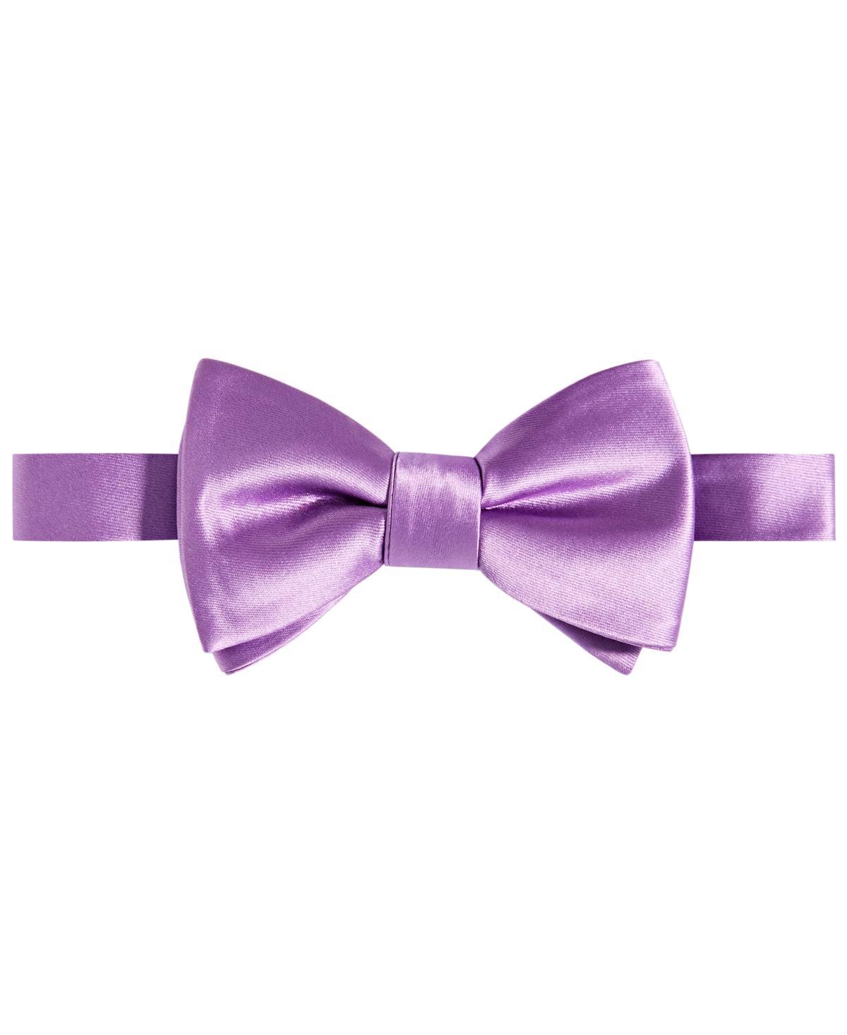 Tayion Collection Mens Purple & Gold Solid Bow Tie Product Image