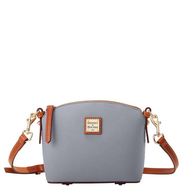 Dooney & Bourke Womens Kirby Mini Domed Crossbody Coated Cotton Shoulder Bag in Smoke Grey Product Image