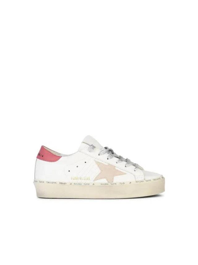 GOLDEN GOOSE Hi Star 11933 Star-embroidered Leather Low-top Trainers In Neutrals Product Image