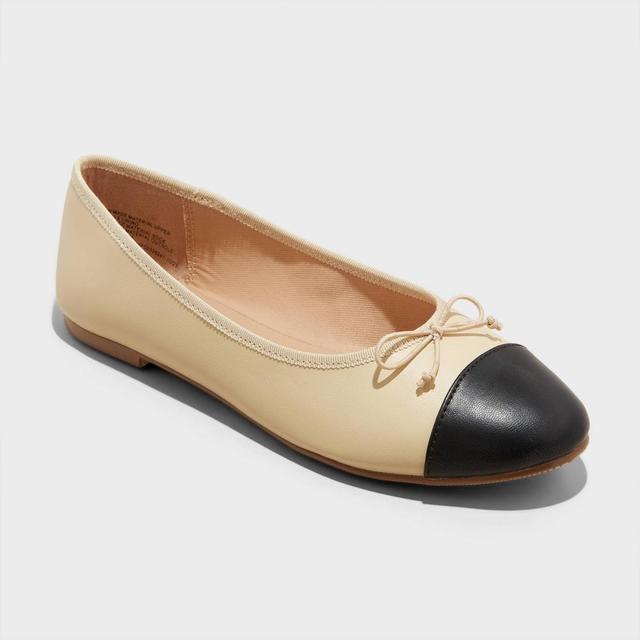 Womens Janie Ballet Flats with Memory Foam Insole - A New Day Beige 7.5W Product Image