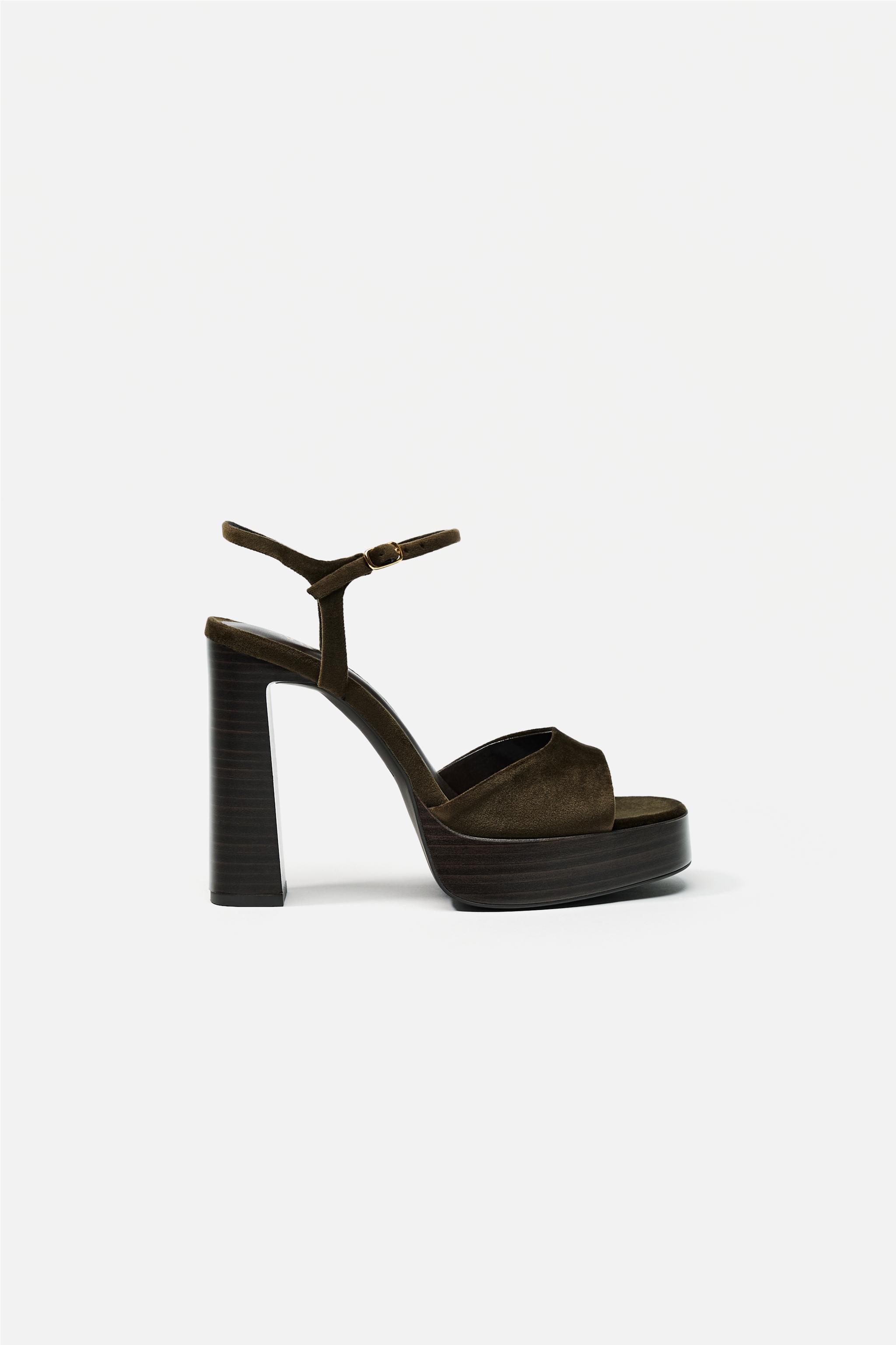 VELVET EFFECT PLATFORM SANDAL Product Image