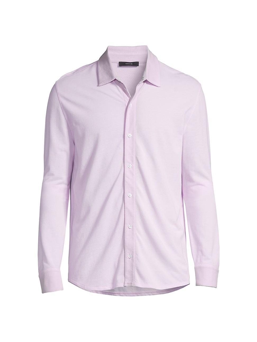 Vince Piqu Knit Button-Up Shirt Product Image