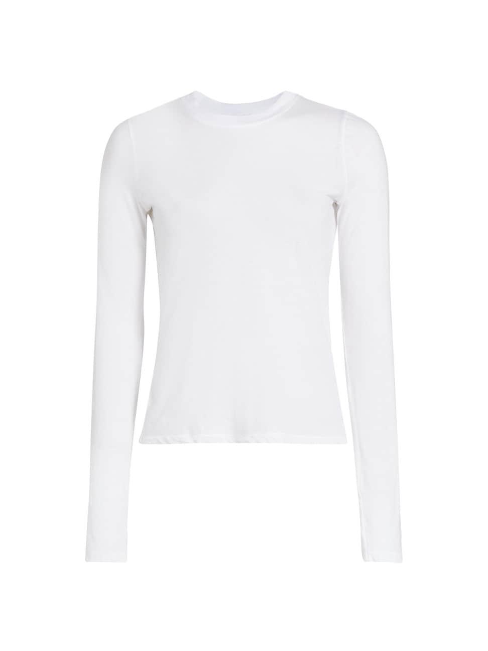 Womens Cotton Crewneck Long-Sleeve T-Shirt Product Image