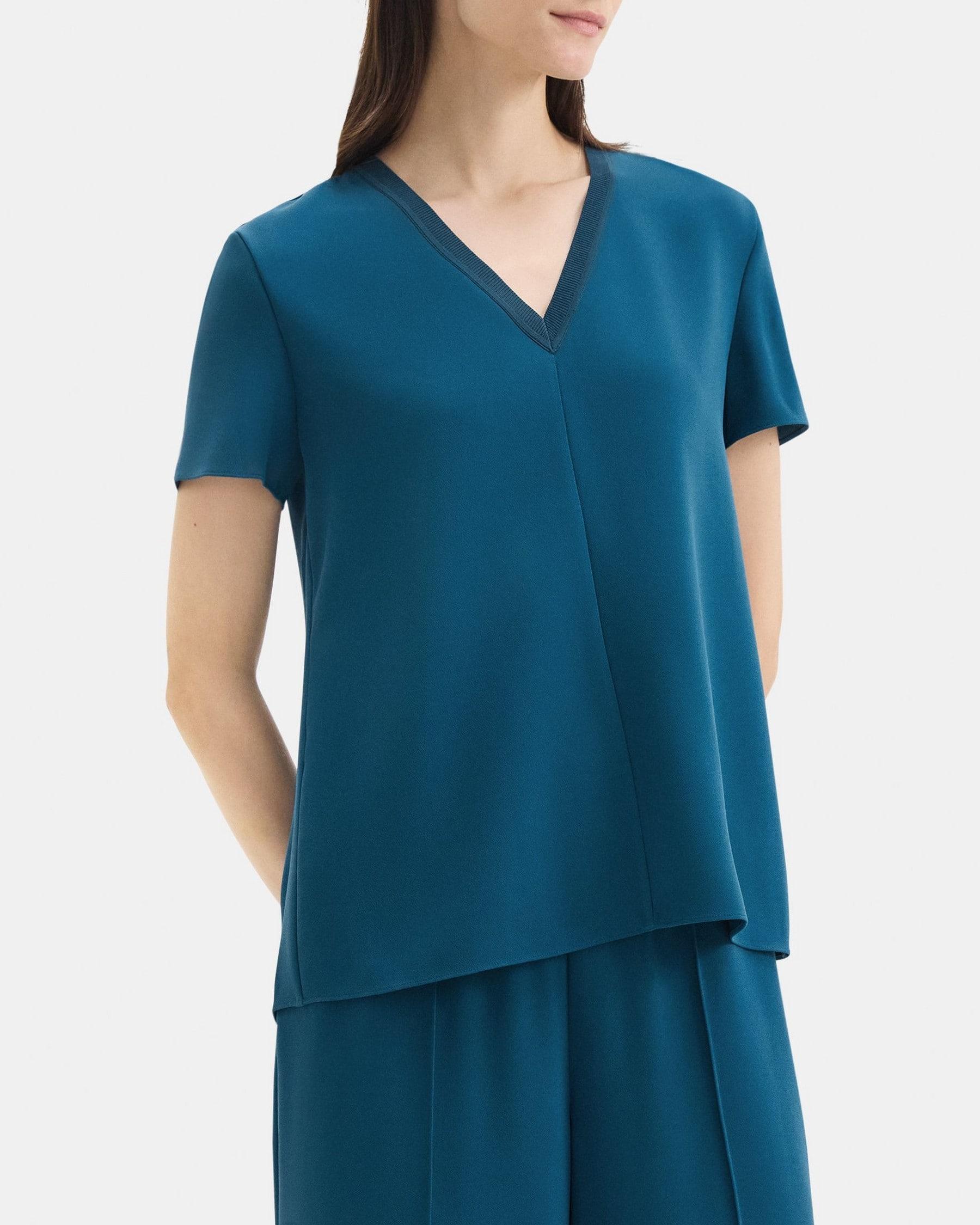 Combo Short-Sleeve Top in Crepe Product Image