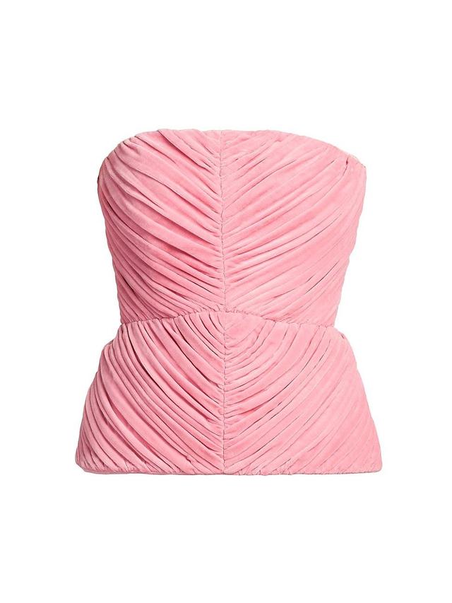 Womens Strapless Draped Velvet Top Product Image