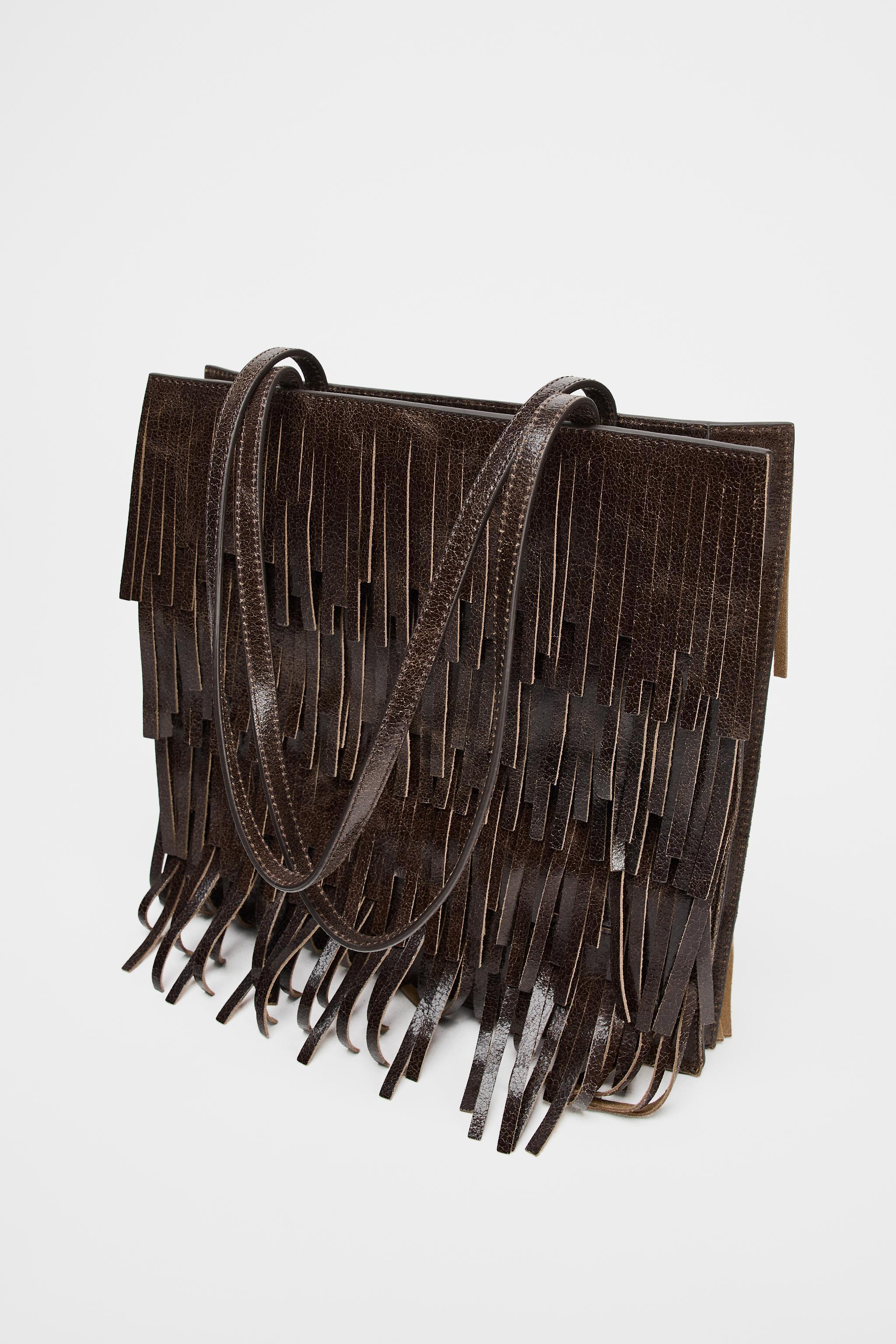 FRINGED LEATHER BAG Product Image