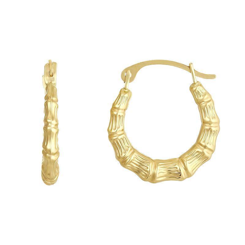 Taylor Grace 10k Gold Bamboo Texture Mini Hoop Earrings, Womens Product Image