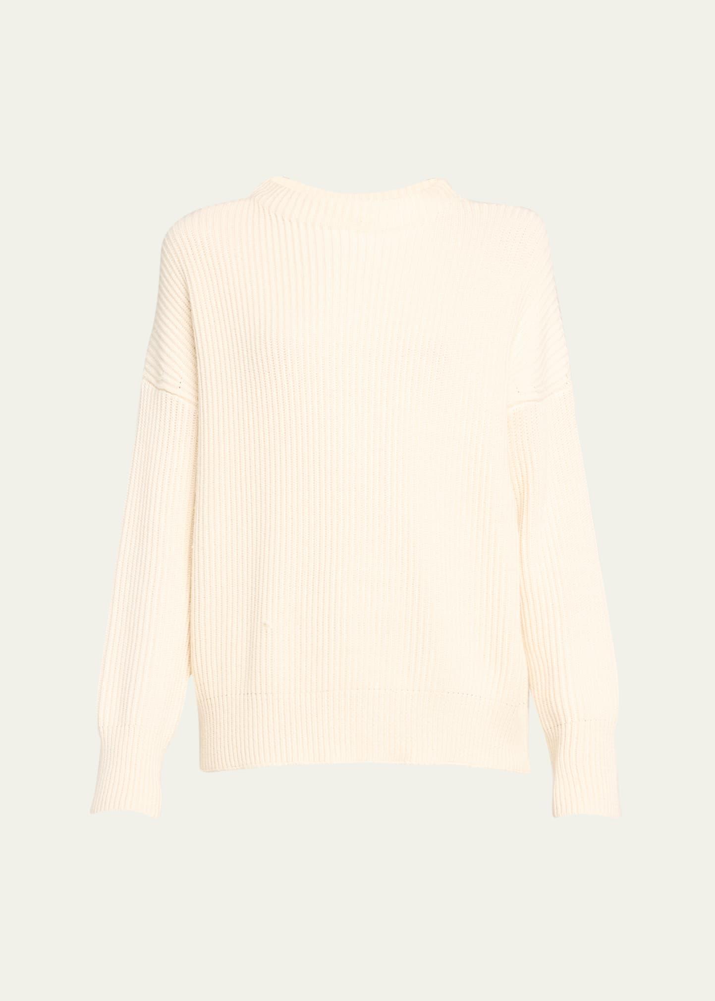 Ribbed Funnel-Neck Cotton Cashmere Sweater Product Image