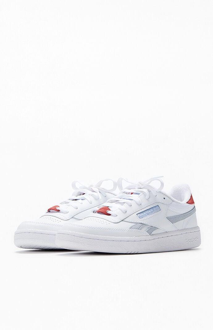 Reebok Women's White Red Navy Club C Revenge Sneakers in White/Red/Navy - Product Image