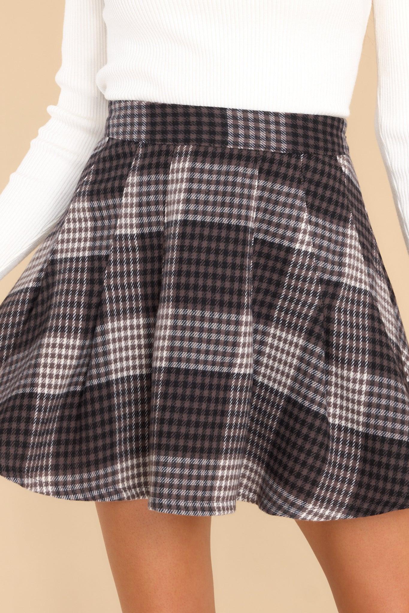 The Fine Print Dark Brown Houndstooth Skirt product image