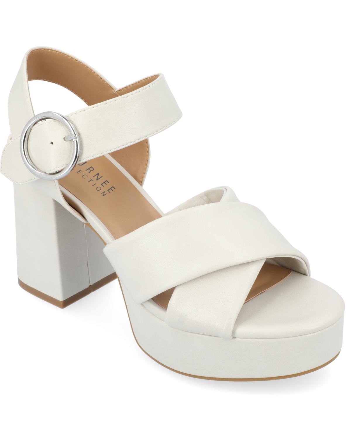 Journee Collection Akeely Tru Comfort Foam Womens Heeled Sandals Ivory Product Image