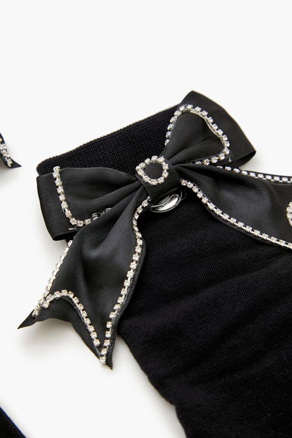 Rhinestone Bow Crew Socks | Forever 21 Product Image