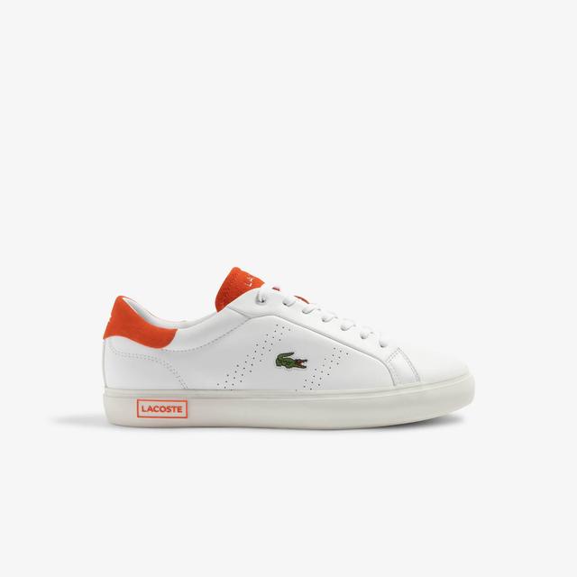 Men’s Powercourt 2.0 Orange Leather Trainers Product Image