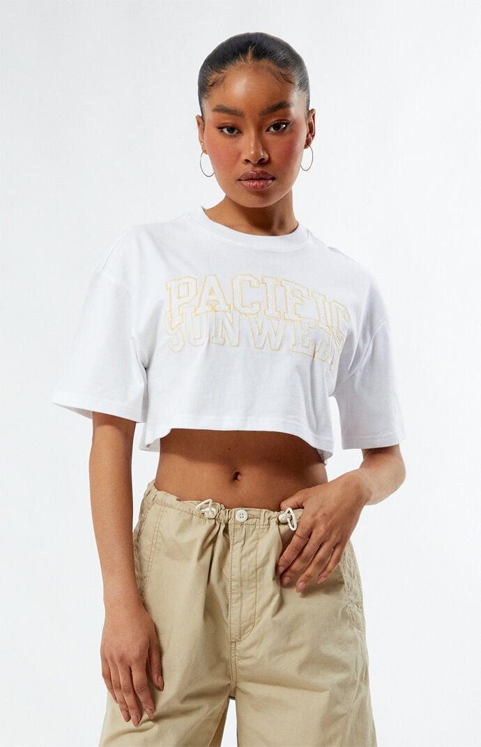 Women's Pacific Sunwear Eyelet Super Cropped T-Shirt Product Image