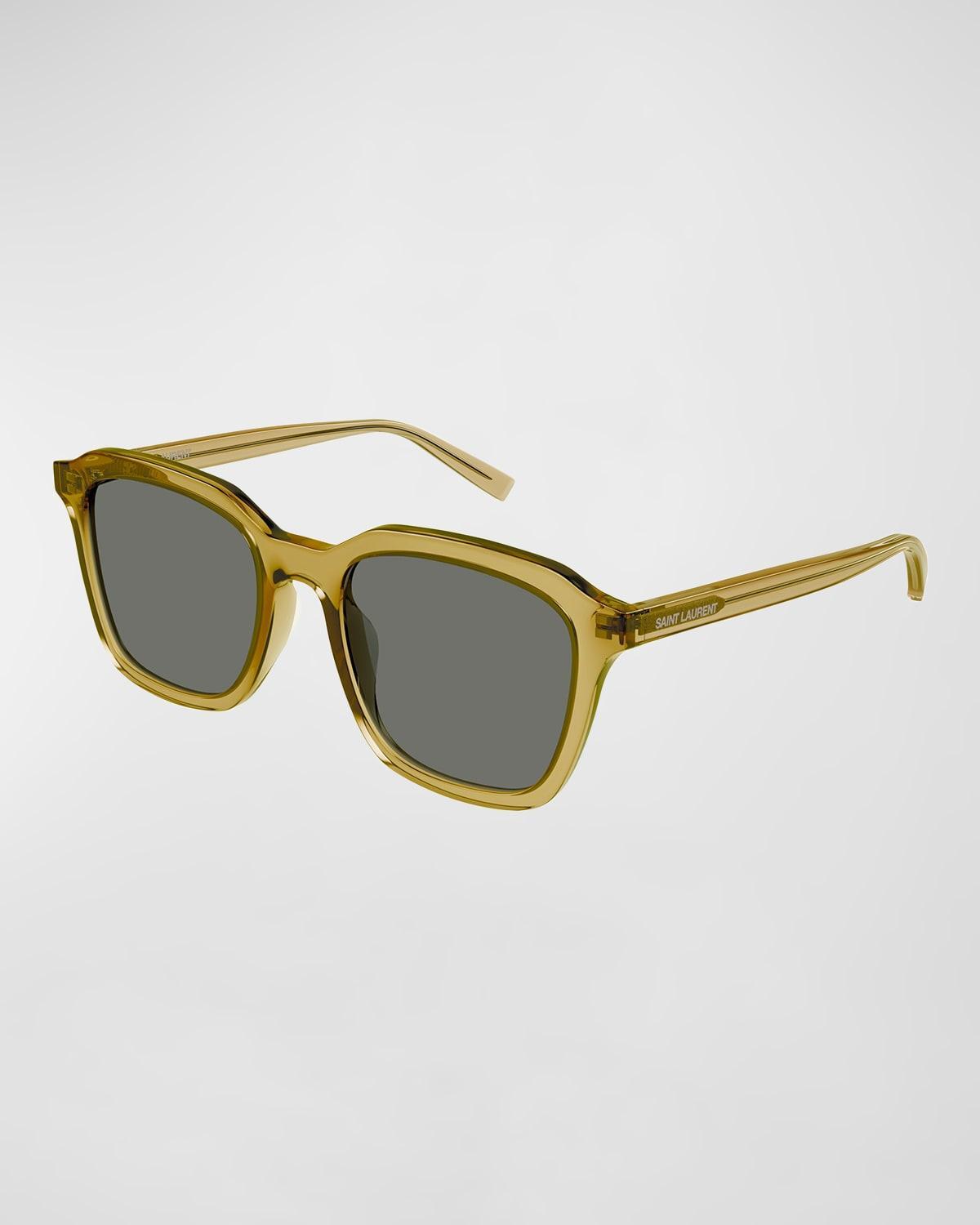 Saint Laurent Men's Acetate Rectangle Sunglasses - 06M SHINY TRANSPA Product Image