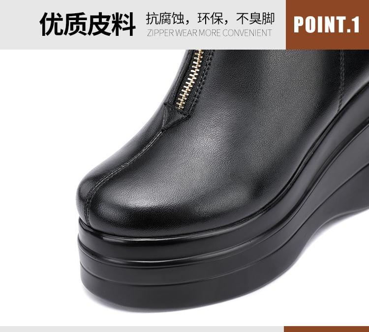 Platform Wedge Zip Short Boots Product Image