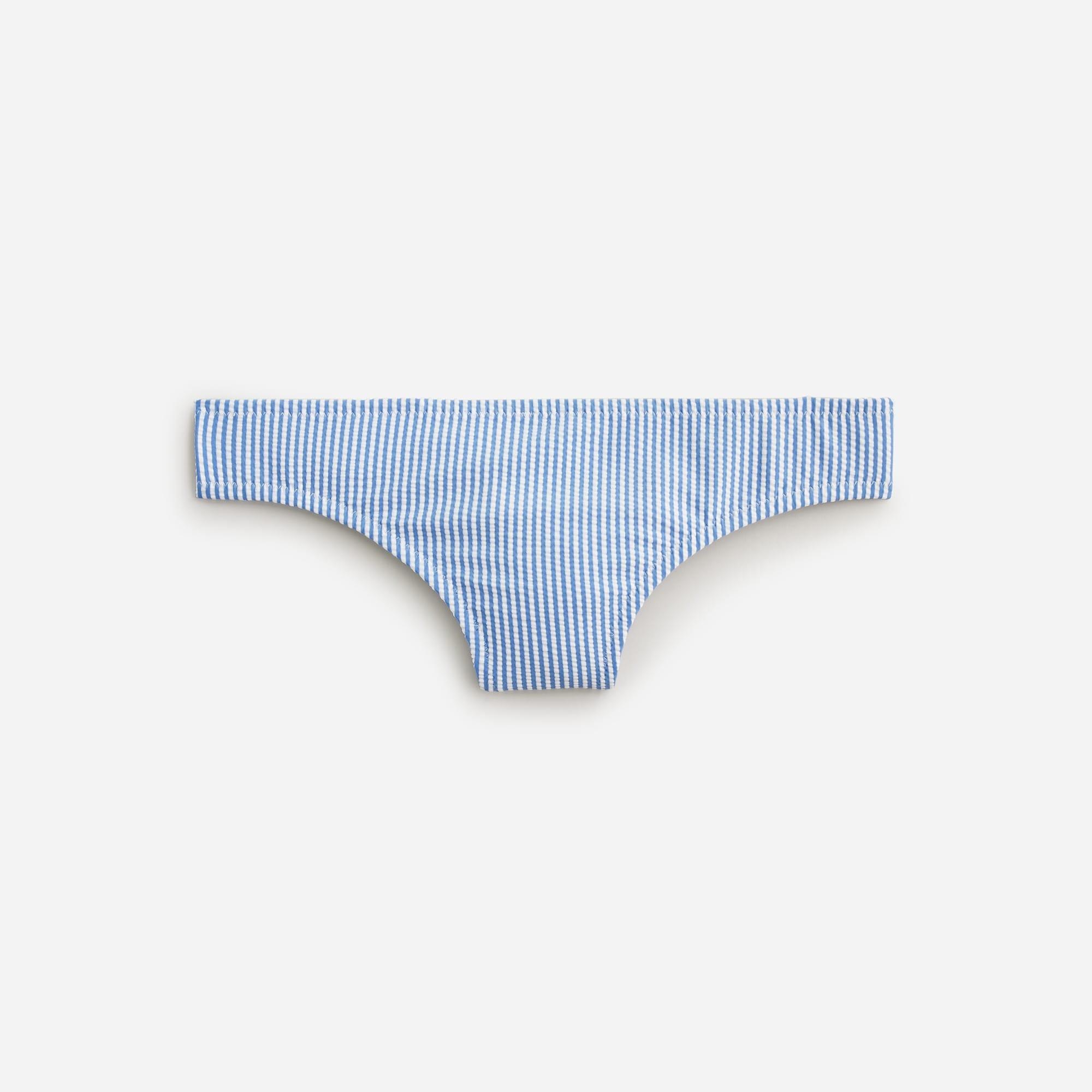 Hipster full-coverage bikini bottom in seersucker stripe Product Image