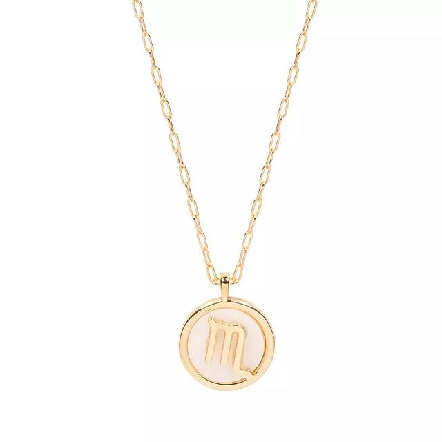 LC Lauren Conrad Gold Tone Zodiac Sign Simulated Mother-of-Pearl Pendant Necklace, Womens, Scorpio Product Image