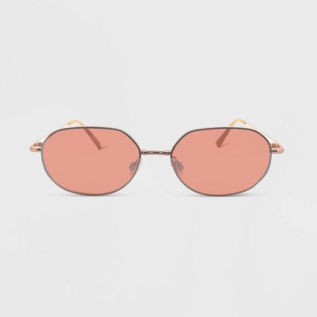 Womens Metal Oval Sunglasses - Wild Fable Rose Product Image