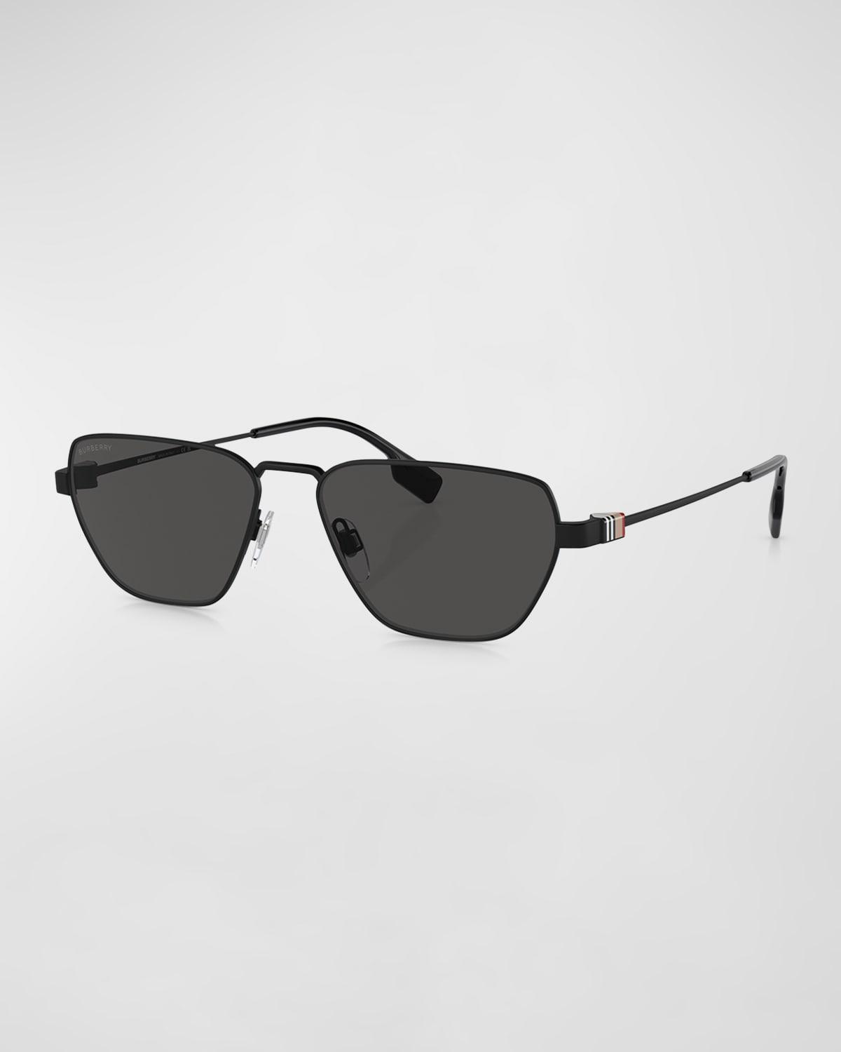 Mens 58MM Metal Abstract Sunglasses Product Image