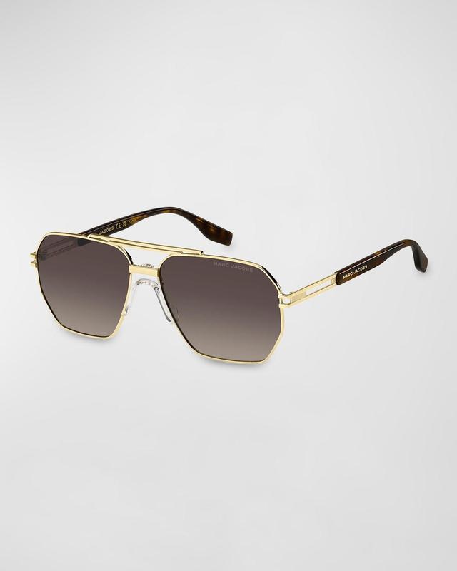 Womens 60MM Metal Modified Aviator Sunglasses Product Image