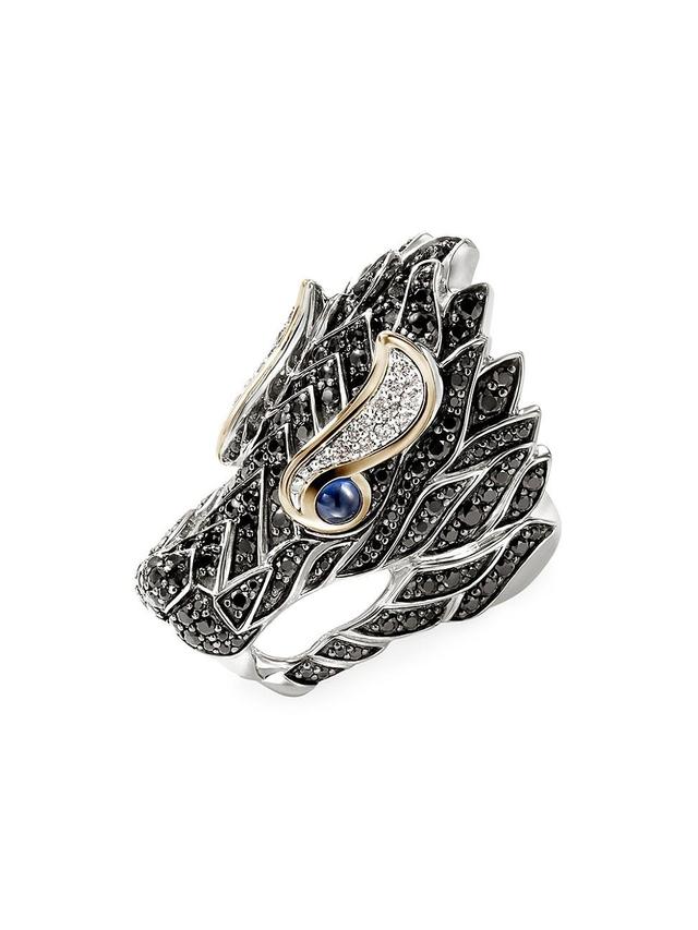 Womens Naga Heritage Sterling Silver, 14K Yellow Gold & Multi-Gemstone Saddle Ring Product Image