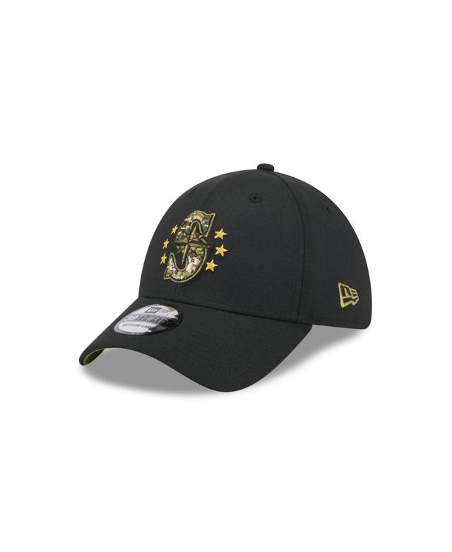 New Era Mens Black Seattle Mariners 2024 Armed Forces Day 39THIRTY Flex Hat Product Image