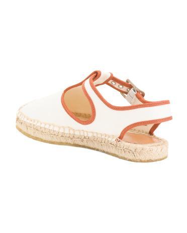 70s Slip On T Strap Espadrilles for Women | Textile Product Image