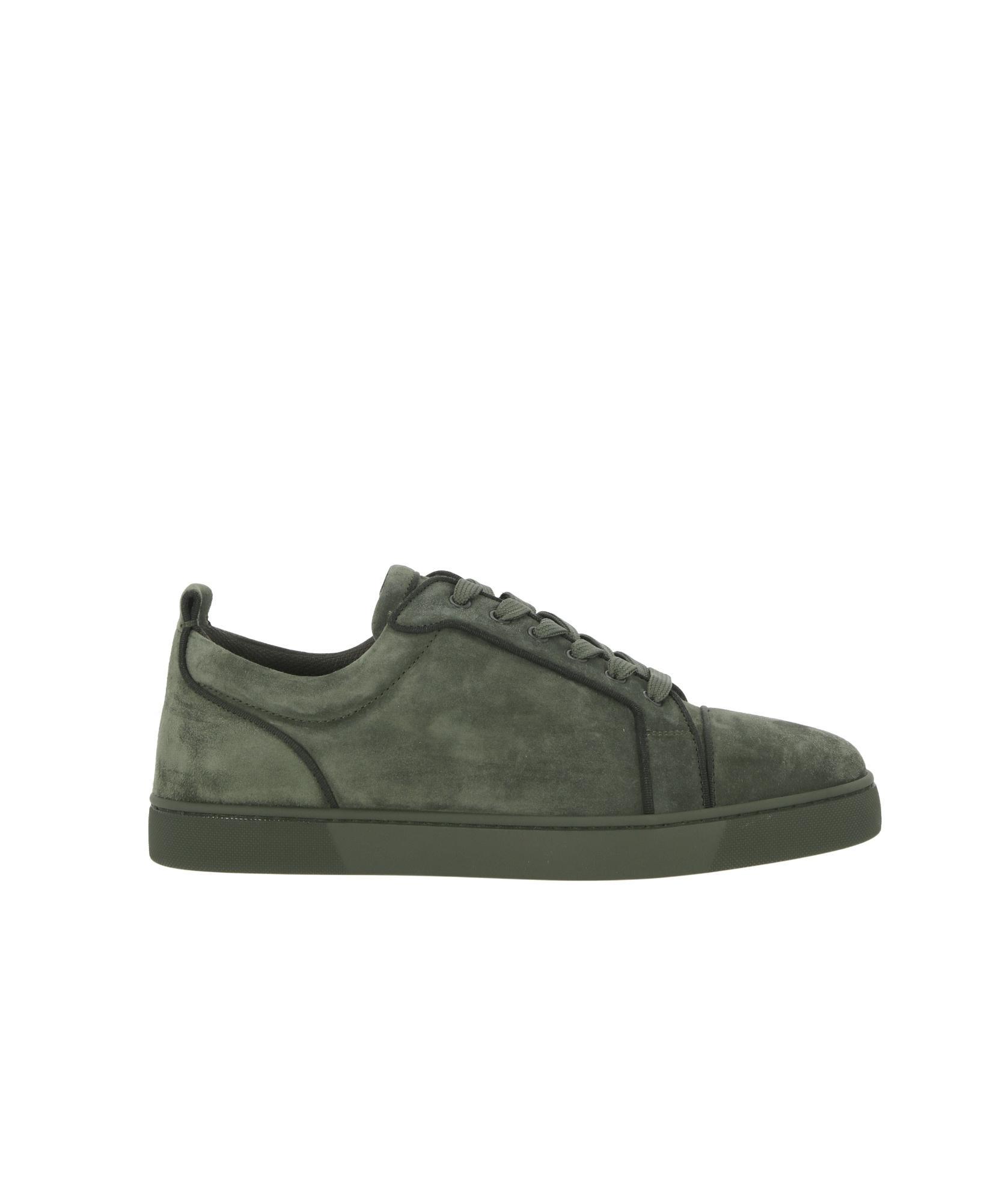 CHRISTIAN LOUBOUTIN Fun Louis Junior Suede Sneakers In Gray Product Image